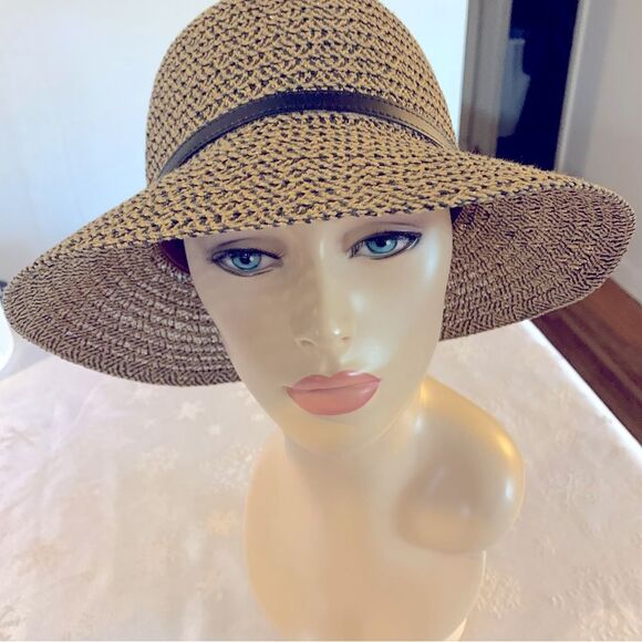 San Diego Hat Company Bucket Hat Tan and Black Wide-Brimmed One Size Gorgeous - Picture 1 of 5